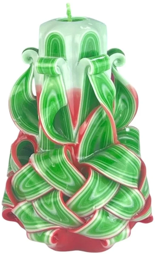Candela cilindrica artigianale - naturale vegetale - 20x15 cm