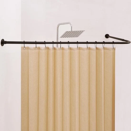 Rail per tenda doccia angolata - Maniglia per doccia regolabile - 12 ganci - 61-94 cm