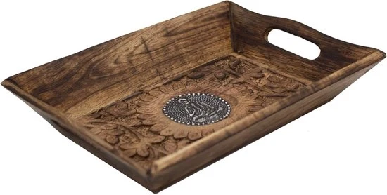 Scatola per utensili in legno stile orientale - Decorativa - 1 pezzo - 24x15,5x4,6 cm