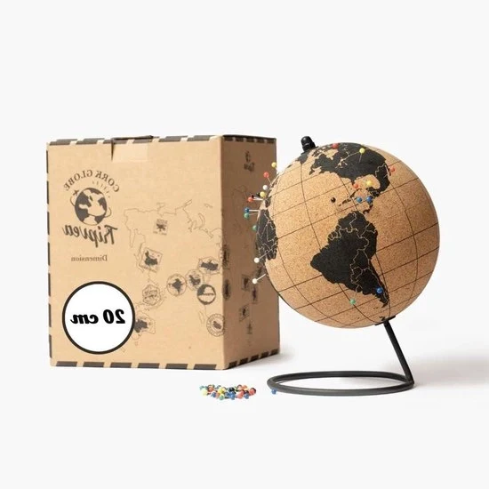 Mappa del mondo in curcuma - decorazione e idea regalo - 20 cm - marrone
