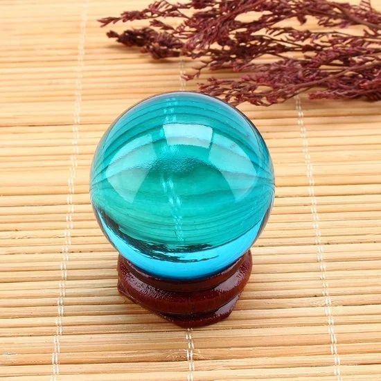 Palla di cristallo di quarzo per guarigione - Rarità e natura - Blu - Ideale come ornamento - Adatto per uso domestico e ufficio