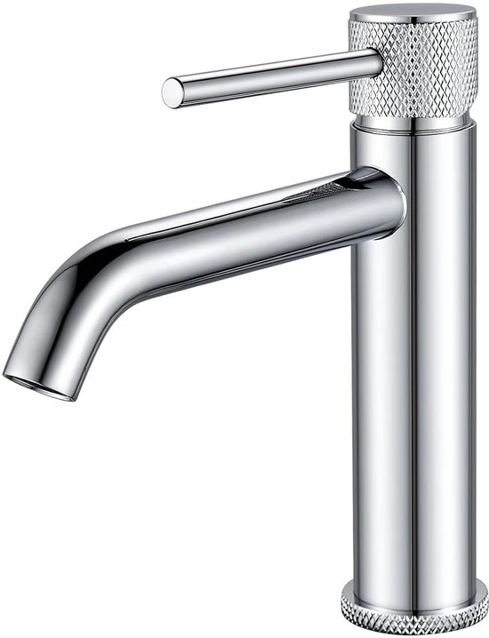 Wastafellooier con rubinetto cromato - stile moderno - 1 pezzo - 13 cm di diametro