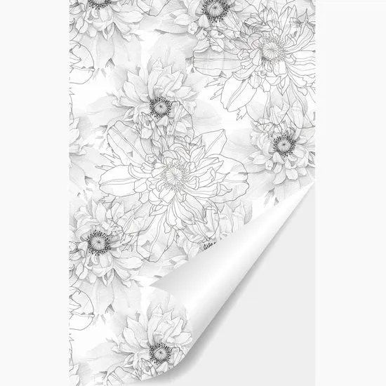 Tappeto da parete autoadesivo fiori - decorativo per soggiorno o camera da letto - 40 cm x 600 cm