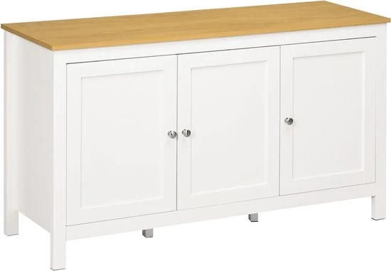 Cassettone - 3 Porte - Tavolo da Ufficio Regolabile - Bianco - 120x40x70 cm