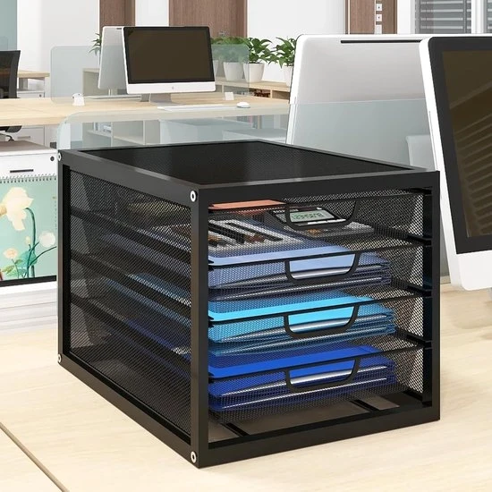 Borsa per lettere in acciaio - 10 livelli - nero - mesh