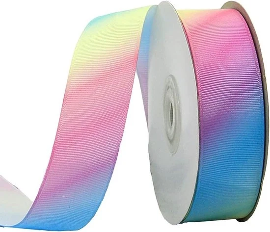 Laccio decorativo in seta 25 mm, larghezza 22 cm, con effetto arcobaleno, per decorazioni di natale, matrimonio, San Valentino, feste e capelli.