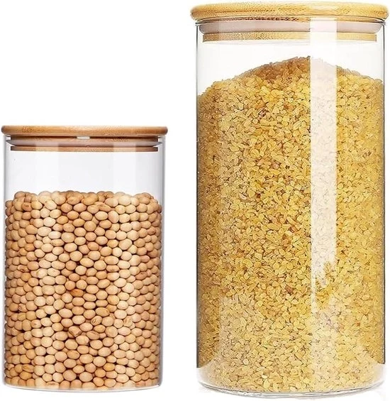 Contenitori a chiusura ermetica per conservazione - cereali, spaghetti, fagioli, farina - trasparente 1000 ml + 250 ml Contenitori di conservazione