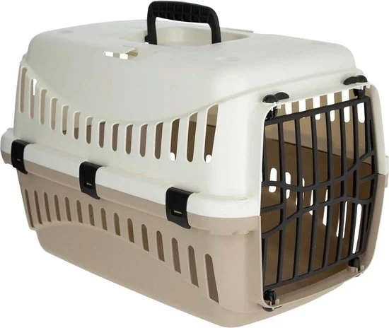 Scatola di trasporto per animali domestici 45 x 30 x 30 cm in plastica taupe-crème