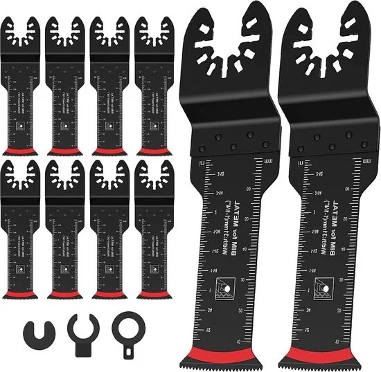 10 pezzi di multitool lame a scorrimento oscillante - bimetallo, per metallo e legno - lame a scorrimento oscillante velociamente sostituibili