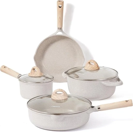 Set di pentole antiaderenti 7 pezzi pentola 24 cm padella 16/24 cm 28 woks per induzione e gas senza PFOA/PFOS