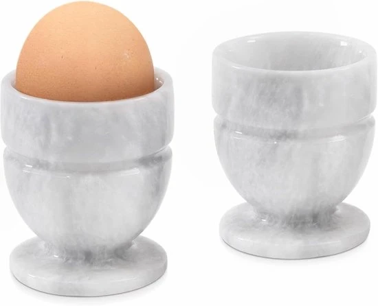 Egg Molds in Marmorizzato - Fatti a Mano - 2 Pezzi - Bianco - Marmorizzato