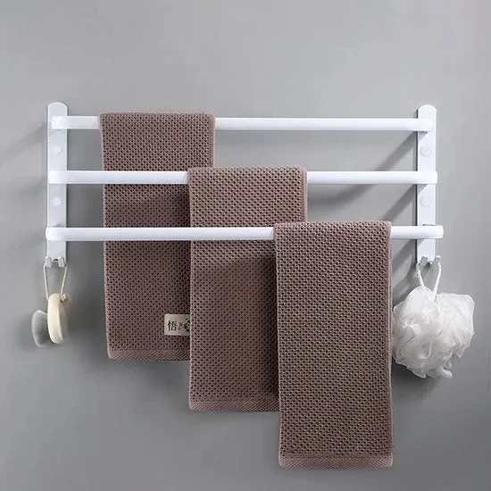 Maniglie per asciugamano fissate con viti - Spaziale - 1 pezzo - Bianco - Alluminio - 50CM