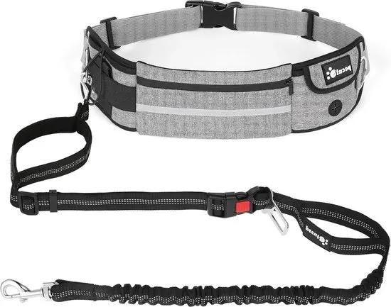 Cintura per cani senza mani con tasca - tasca pettorale - imbottitura morbida - maniglie a doppio strato - bungee duraturo - camminare jogging bicicletta - corsa - fino a 100 kg Cintura per cani