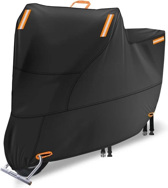 CopriMotor 600D Oxford - Copertura Acquatica per Motocicletta - Con Ganci, Fessure di Scarico e Strisce Riflettenti - Materiale Nano - 1 Maniglia - Tasca di Ripiegamento - Dimensioni M (190 x 90 x 100 cm) CopriMotor