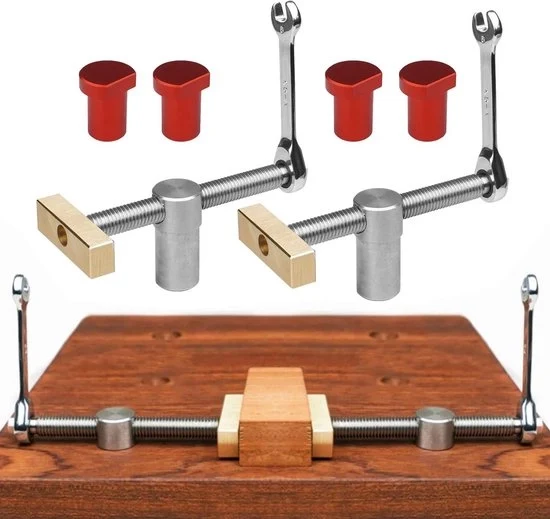 Bancopunta per tavolo Clip Klemmen - Lavorazione del legno - 2 pezzi - Rosso