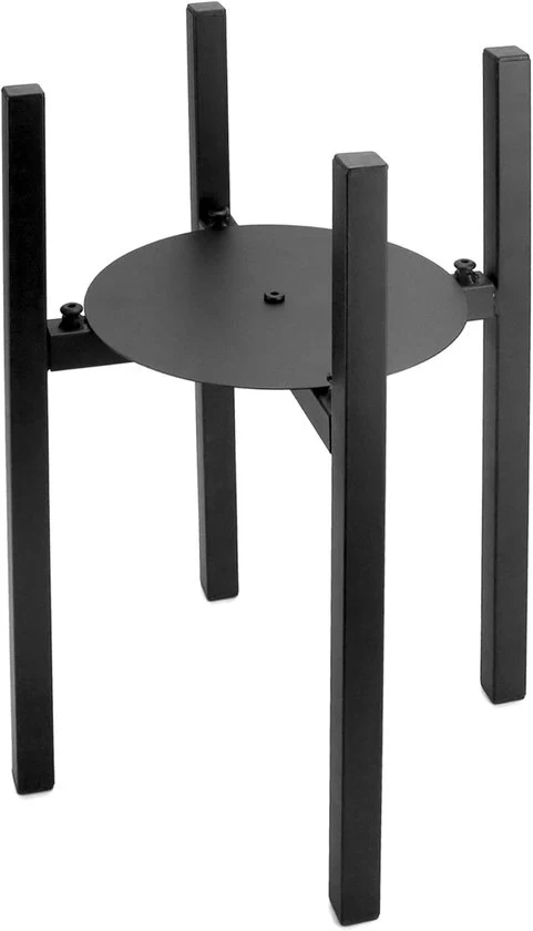 Supporto per piante - stand per fiori regolabile - 1 pezzo - nero - metallo