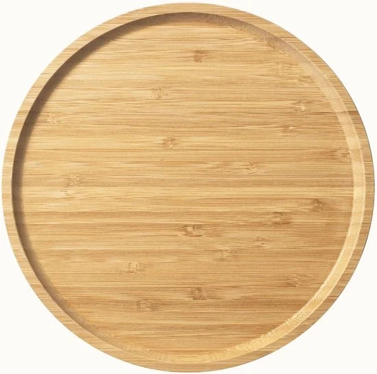Piatto da servizio in bambù - tavola di servizio rotonda in legno - 25 cm