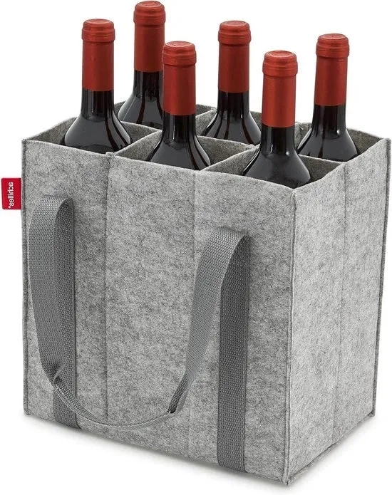 Carrello per bottiglie in velluto con 6 celle - per bottiglie da 15 litri - 100% riciclato - 27cm x 18cm x 27cm