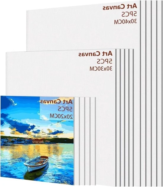 Set di telai per dipinti - 15 pezzi - tela per acrilica - 20 x 20 cm, 30 x 30 cm, 30 x 40 cm tela per dipinti grande