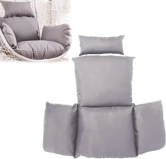 Sedile per poltrona appesa - Cuscino per sedile per poltrona appesa - 5 pezzi - Grigio chiaro - Polyrotan Modello: Dimensioni: Peso: Materiali: Polyrotan Colore: Grigio chiaro Quantità: 5 pezzi