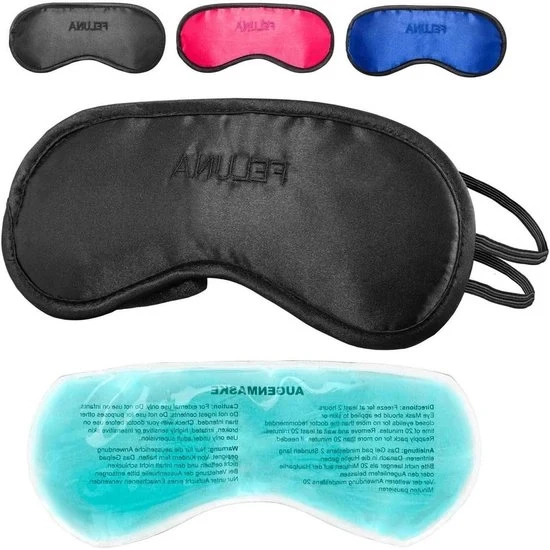 Slaapmasker con cuscino raffreddante - Cintura regolabile - Adatto per la migrazione