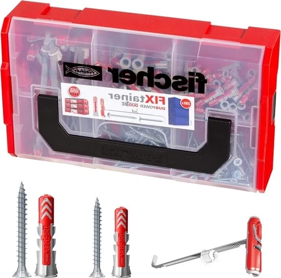 Cassetto di fissaggio SX - viti e chiodi universali - materiali perforati in massa - cassetto di attrezzi con maniglia e sistema di chiusura a click - accessori per la costruzione - 212 componenti