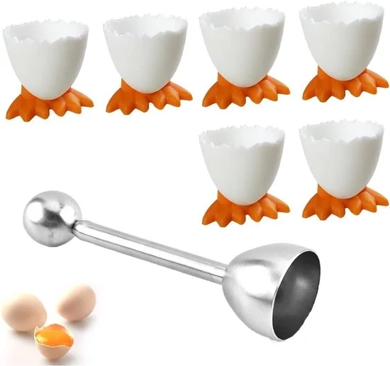 Set per Eierdopjes - Eierdopjes per Uitgekookte Eieren - 6 Pezzi