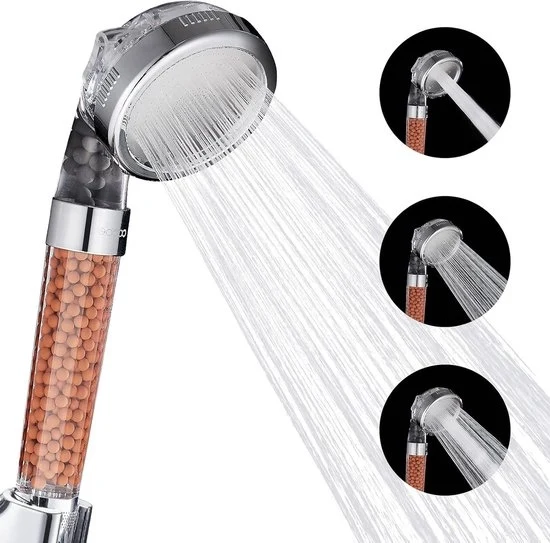 Douchekop a bassa pressione con risparmio d'acqua - 3 modalità di scarico - adatto per ogni bagno