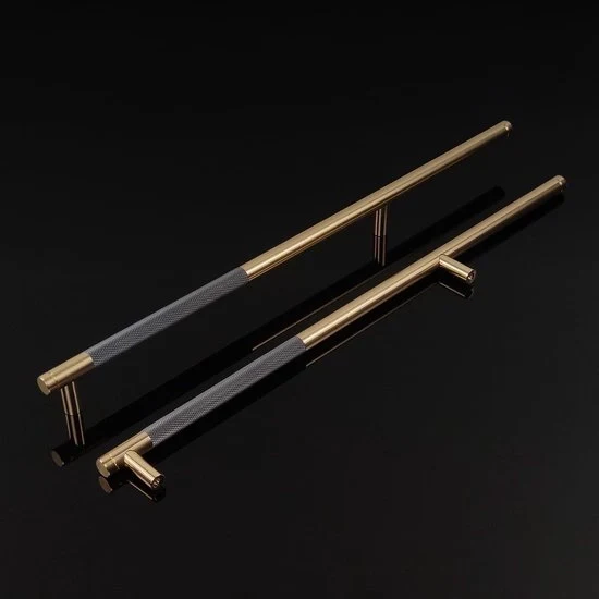 Maniglia elegante in alluminio - design moderno - 1 pezzo - color oro grigiastro
