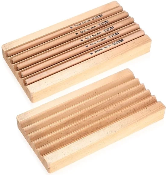 Pennier in Legno di Abete - Organizza i tuoi Pennelli - Design Elegante - Legno di Abete