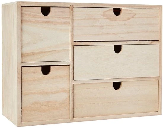 Cassetto Organizzativo con Scomparti Rimovibili - Miele - Legno