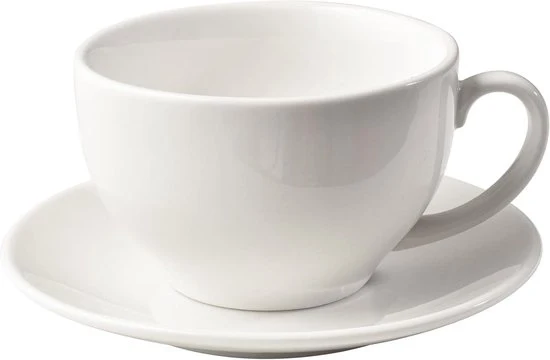 Tazza e Piatto da Tè in Cotto - Bianco Elegante - 220ml