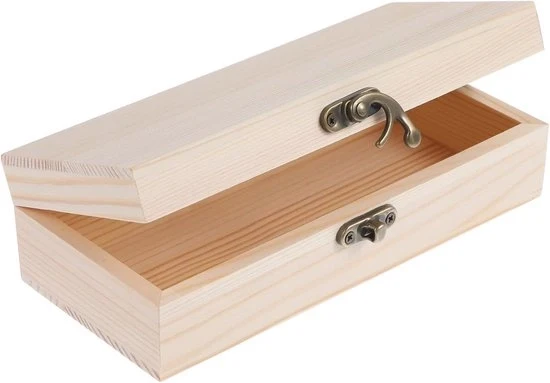 Casella in legno non assemblata con coperchio scorrevole e chiusura, 178 x {Dimensioni}, per progetti di artigianato DIY, lavorazione del legno, gioielleria, e altro ancora