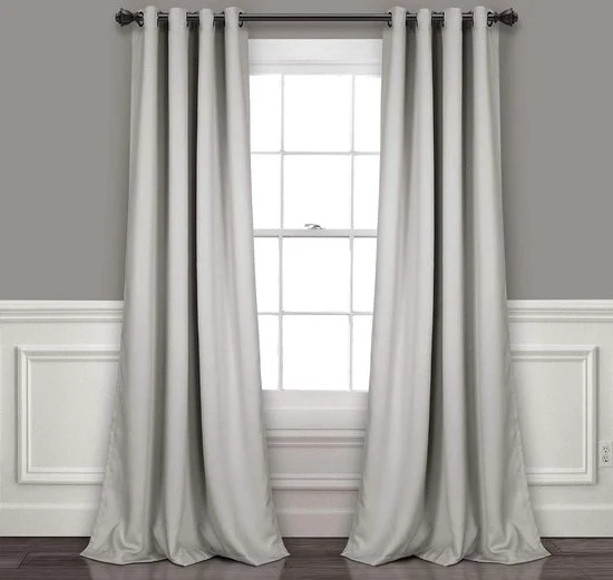 Pannelli di tenda oscuranti morbidi - coppia set in grigio chiaro - 52x84 - isolamento per classe di insegnamento