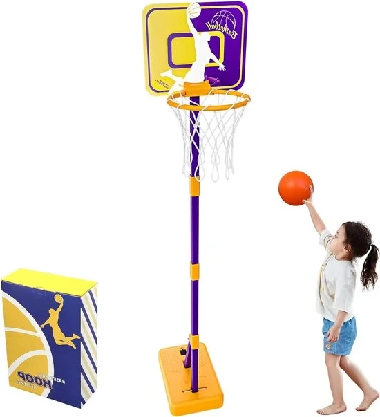 Impianto da basket per bambini 93 - 160 cm, per uso interno ed esterno - impianto da basket standard con anello Pala da basket