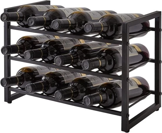 Wine Rack Stacking per 12 Bottiglie - Spazialemente Efficace - Acciaio