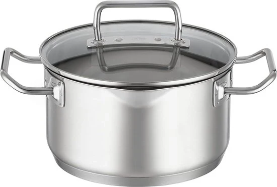 Pannenset in acciaio inox 4 pezzi con distribuzione termica e induttivo - resistente al lavastoviglie