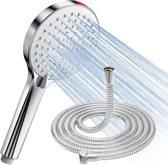 Douchekop ad alta pressione con tubo risparmiatore - doccia anticalcare - 1 pezzo
