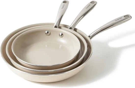 Set di guarnizioni ceramici - Adatto a tutte le fonti di calore - 3 pezzi - Beige