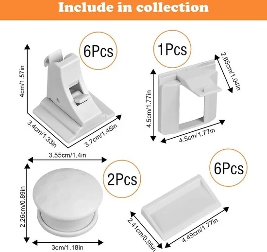 Sicurezza per bambini - cassetto magnetico - 6 serrature + 2 chiavi - sicurezza per bambini carrello - magnetico cassetto - adesivo - sicurezza invisibile per bambini cassetto