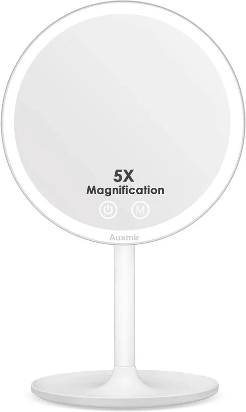 Specchio di Trucco con LED - Illuminazione Dimmabile e 5X Zoom - Per Casa e Viaggio