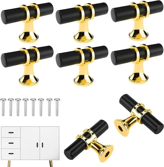 Maniglia a T per maniglie di porta - Acciaio inossidabile - Maniglie per armadi a muro - Oro