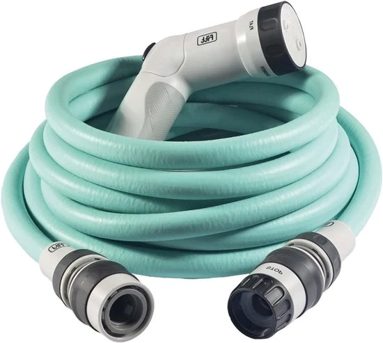 Serpentino per giardino 15 m - Compatto e leggero - Con pezzo di spruzzo multi-getto - Aquamarijn