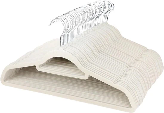 Hanger Antiscivolo in Feltro - Spazievitore - 20 pezzi - Crema