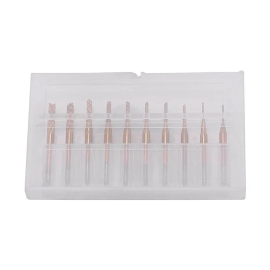 Set di Bit per Router - 10 pezzi - Testa di 1/8 Pollici - Per forare e fresare buchi e righe - Adatto per metallo - Carburo di tungsteno di alta qualità