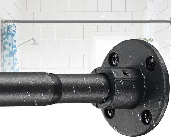 Maniglia per doccia regolabile - acciaio inossidabile - 70-190 cm - nero
