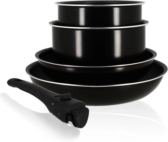 Set di 5 Padelle - Induttivamente compatibile - Alluminio - Nero