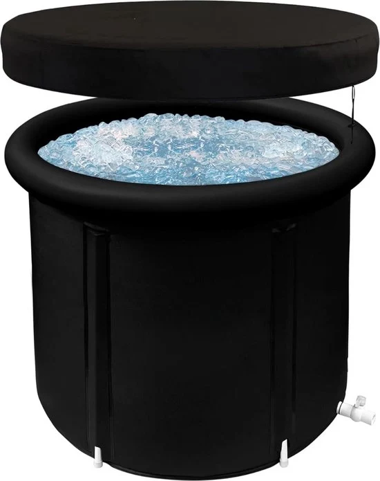 Bagno di ghiaccio - 320 Litri - Bagno di immersione - Nero - Con copribagno