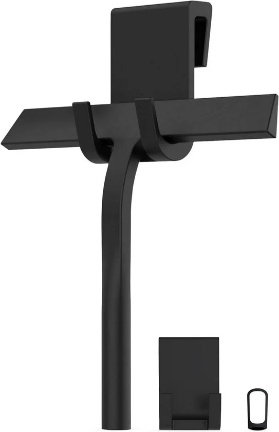Douchewisser in Silicone - Manuale di Installazione senza Foratura - 1 Unita - Nero - Nucleo in Acciaio Inossidabile - 23 cm
