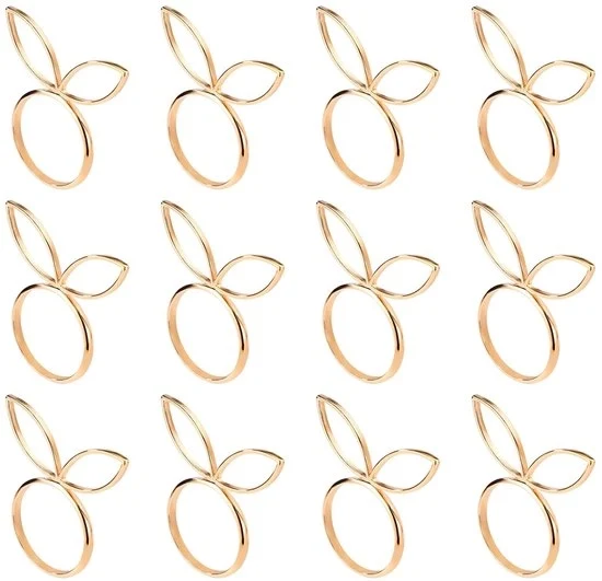Decorazioni da tavola per primavera - 12 pezzi - Oro Modello: Paashaas Servetringen